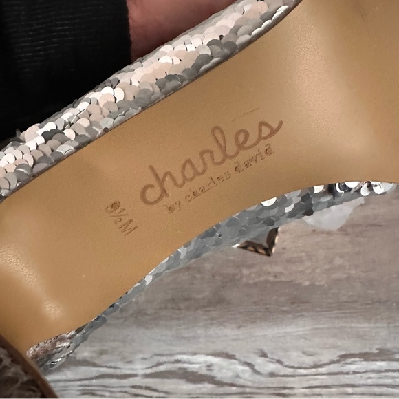 Charles David Silver Sequin ankle booties - Picture 14 of 15